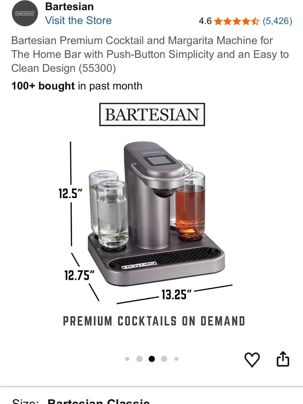 Bartesian Cocktail Machine, capsule storage drawer and pods- Metallic Brown
